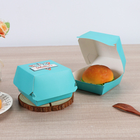Boîte d'emballage pour hamburgers en carton kraft brun de qualité alimentaire, non enduit, à clapet, écologique, pour la vente à emporter et la restauration rapide