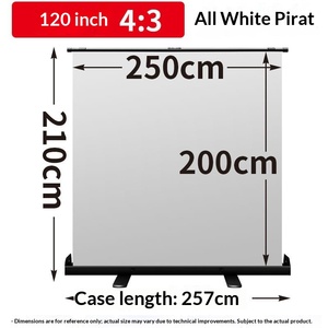 Manual Pull up Piso portátil Interior Exterior Pantalla <span class=keywords><strong>de</strong></span> cine 120 pulgadas 4:3 Roll up Proyección Pantalla <span class=keywords><strong>completa</strong></span> con soporte Caja <span class=keywords><strong>de</strong></span> aluminio - Product Image 6