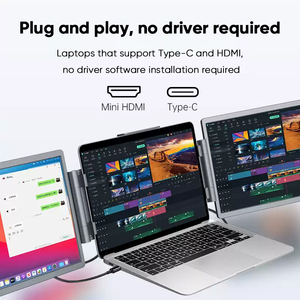 SIBOLAN Pantalla Portátil Plegable de 14 Pulgadas, Pantalla Externa Dual, Monitor Triple Portátil para Laptop, Extensor de Monitor - Product Image 2