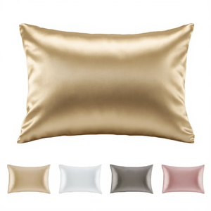 Federa in Seta di Gelso Biologica 22 Momme Color <span class=keywords><strong>Oro</strong></span> Champagne, Anti-Invecchiamento e Delicata sulla Pelle - Product Image 1