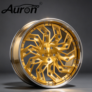 ล้อแม็กซ์อะลูมิเนียมอัลลอย Auron ขนาด 5.5x17 สีดำเงา ขอบขัดเงา 5 ก้าน แบบสองชิ้น สำหรับรถยนต์นั่งส่วนบุคคล ปรับปรุงรุ่นใหม่ - Product Image 1