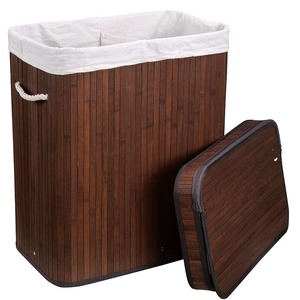 ตะกร้าไม้ไผ่สำหรับซักผ้าแบบมีฝาปิดสำหรับ150L ตะกร้าซักผ้าสกปรก - Product Image 2