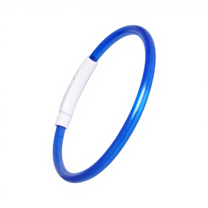 Collier pour chien classique en silicone rechargeable par USB, motif solide, lumineux, LED, fermeture à boucle, plaque personnalisée, promenade nocturne pour animaux de compagnie - Product Image 2