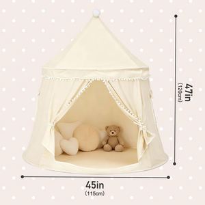 Tente de jeu pour enfants de grande taille, couleur crème, avec cadre robuste et tissu de qualité supérieure, avec sac de transport - Product Image 2