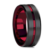 Modischer Trendiger 6-Farbiger Edelstahlring 8mm Breite Blanko-Ring Beliebter Günstiger Ring in Vollgröße für Herren