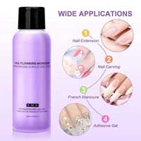 1 flacon de 75 ml de monomère liquide acrylique transparent pour ongles, poudre acrylique