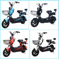 Scooter électrique domestique pour trajets courts, sièges doubles confortables, panier de rangement avant intégré, cadre stable, vélo de courses urbain