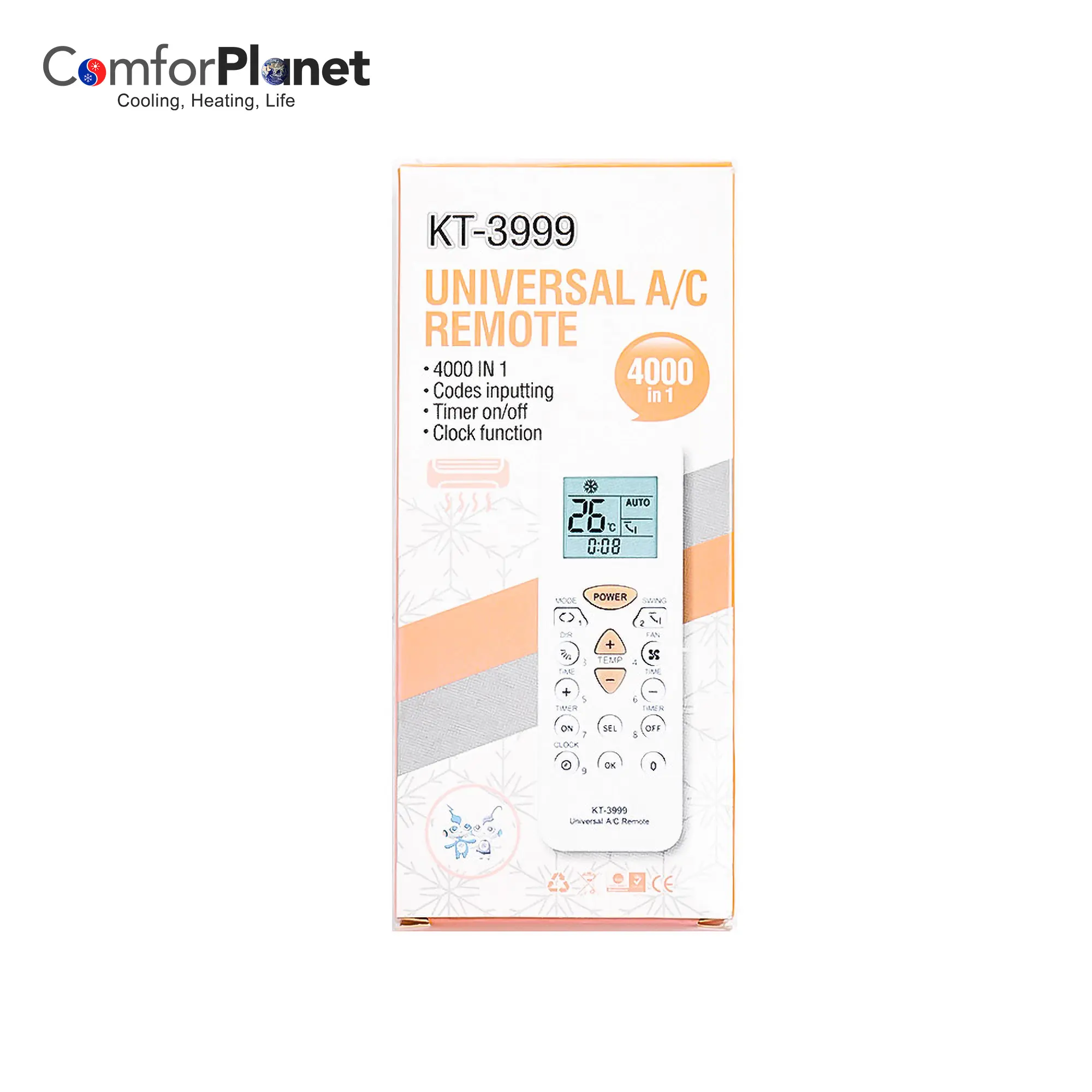 Wholesale Perfect Quality Best Price KT-3999 Universal A/C Air Conditioner Remote Control