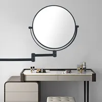 개폐식 벽 마운트 5x7x10x 돋보기 황동 프레임 접이식 라운드 호텔 거울 라운드 led 욕실 거울