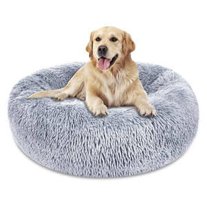 Comfortable Calming Donut Dog Bed Plush Fluffy Round Pet Cushion Bed Soft Donut Bed For dog
