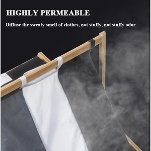 Bamboo Laundry <b>Basket</b> Three Color <b>Foldable</b> Portable Household Clothing Organizer Rectangular Oxford Fabric Standing Type - Product Image 4