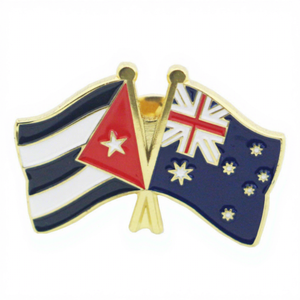 Spilla smaltata personalizzata con bandiere nazionali incrociate, Distintivo da bavero in metallo placcato oro, a fusione, a tema Cuba Australia, Amicizia e <span class=keywords><strong>Diplomatico</strong></span>, di tendenza - Product Image 4