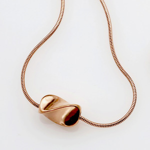 Geometric Twisted Pendant Necklace Stainless Steel Rose Gold Minimalist Design Women's Fashion Jewelry - Product Image 1