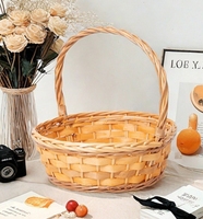 Lot de 3 paniers décoratifs en osier tressé à la main avec poignée pour fruits et cadeaux – Vente en gros