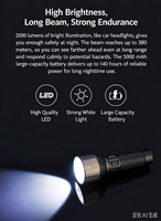 Lampe torche tactique rechargeable USB-C en aluminium puissante et ultra-lumineuse NexTool Emergencies pour situations d'urgence