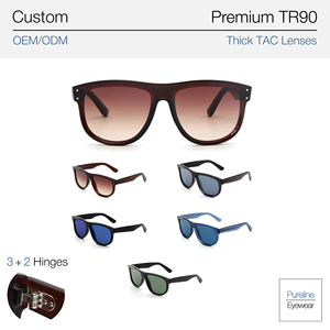 نظارات شمسية مربعة كبيرة الحجم من بيورلاين بعدسات متدرجة بنية اللون مستقطبة ومقاومة للأشعة فوق البنفسجية بتصميم فاخر وعتيق مع خدمة وضع شعار مخصص - Product Image 3