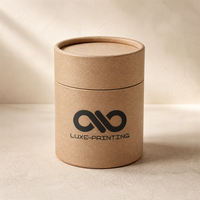 Boîte cylindrique en kraft écologique, tube en carton rond pour bougies, emballage cadeau de luxe avec logo personnalisé