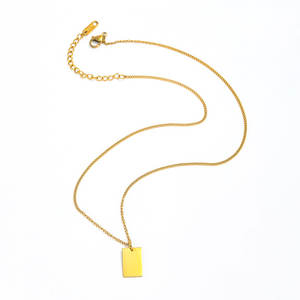 قلادة سلسلة أنيقة مطلية بالذهب عيار 18 من الفولاذ المقاوم للصدأ قلادة مستطيلة بيضاوية قلادة قلادة من المجوهرات العصرية - Product Image 2