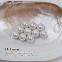 Perles d'eau douce naturelles Edison 14-15 mm, perles à texture naturelle, lustre naturel, perles en vrac pour la fabrication de bijoux, vente en gros
