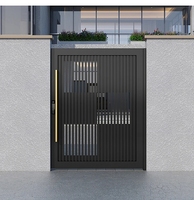 Portail Coulissant Électrique Moderne en Aluminium pour Jardin, Portail Cantilever Contemporain pour Entrée de Villa