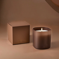 Récipients pour bougies personnalisés à étiquette privée, forme cylindrique en verre brun ambré, pots à bougies vides de 3 oz, 4 oz, 8 oz, 10 oz avec décalage