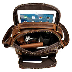 Sac bandoulière en cuir Crazy Horse Andong pour homme, sac messager décontracté rétro multifonctionnel pour le travail - Product Image 6