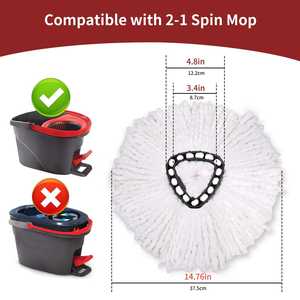 5 Pack O-Cedar EasyWring <b>Mop</b> <b>Head</b> Refills <b>Microfiber</b> Spin <b>Mop</b> Replacement Pads for Deep Cleaning Washable & Absorbent - Product Image 2