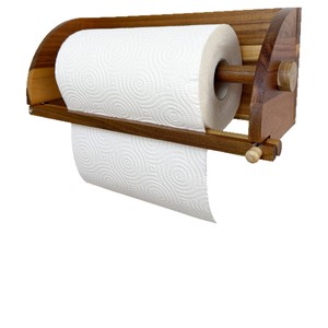 Wooden <b>Kitchen</b> <b>Paper</b> Towel Holder Wall Mounted With Shelf For Bathroom And <b>Kitchen</b> Use - Product Image 1