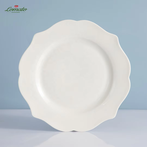 จานและชามอาหารและจานสำหรับร้านอาหารงานแต่งงานจานลายลูกไม้สีขาวสไตล์จีนแบบใหม่หรูหราทันสมัย - Product Image 2