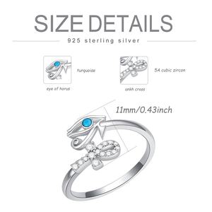 Bijoux pour femmes Bague en argent sterling 925 plaqué or blanc avec zircon turquoise - Product Image 4