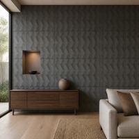 Panneau de pierre artificielle géométrique 1200x600x20mm en PU, revêtement mural imitation pierre pour murs décoratifs