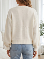 Cardigan ample pour femme, style européen et américain, décontracté et confortable, en maille, vêtement d'extérieur vintage, pull, fournisseur OEM avec logo personnalisé