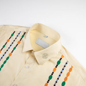 Camicie Casual da <span class=keywords><strong>Uomo</strong></span> Personalizzate <span class=keywords><strong>in</strong></span> <span class=keywords><strong>Lino</strong></span> e Cotone a Maniche Lunghe con Ricami e Stampe per Vacanze Estive al Mare - Product Image 3