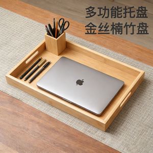 ถาดเสิร์ฟไม้ไผ่พร้อมหูจับ - ทรงสี่เหลี่ยมขนาดใหญ่ - Product Image 3