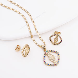 Joyería de Verano CM 2022, Joyería Religiosa de la Virgen María en Oro de 18K, Conjunto de Joyería de Dubái, Conjuntos de Collar y Aretes, Conjuntos de Joyería Europea - Product Image 4