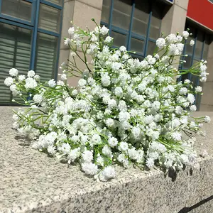 Wholesale Artificial White Gypsophila Bouquet Centerpiece Wedding Decoration White Real Touch Artificial Baby Breath Flower