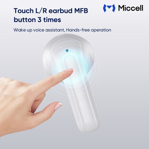 Écouteurs sans fil Miccell Bluetooth 5.4 avec suppression du bruit, oreillettes TWS avec micro pour appels, contrôle tactile - Product Image 3