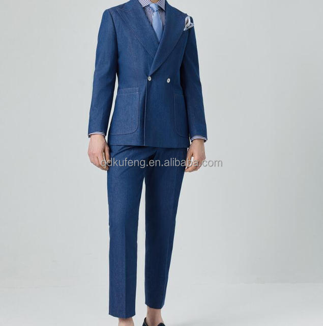 2021 New Style Men Made to Measure Bespoke Denim Custom Man Slim Suits