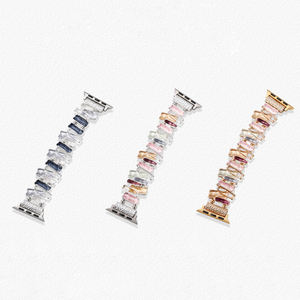 <span class=keywords><strong>Correa</strong></span> de Reloj de Cadena Elástica de Metal de Lujo para IWatch 9/8/7, Brazalete de Joyería de Diamantes de Moda para Mujer, Correas de Reloj para <span class=keywords><strong>Apple</strong></span> <span class=keywords><strong>Watch</strong></span> 49/45 - Product Image 2