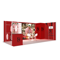Stand d'exposition modulaire 10x20 en tissu SEG avec éclairage, structure en aluminium pour salon professionnel