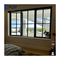 Ventana de Persiana Francesa de Acero Inoxidable con Marco Estrecho y Precio Económico, Rejilla de Vidrio, Ventana Abatible con Vidrio Tintado para Cocina