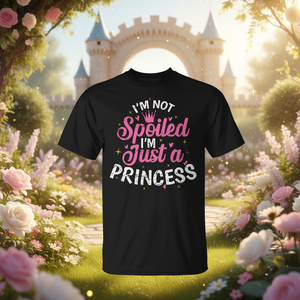 Camiseta I'm Not Spoiled I'm Just A Princess, color negro, unisex, talla para adultos S M L XL XXL - Product Image 3