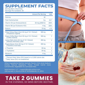 Dành cho người lớn ban đêm thời gian giảm béo Gummies Trắng thận đậu xanh cà phê đậu vitamin B6 Melatonin để giảm cân Burner Gummy kẹo - Product Image 3