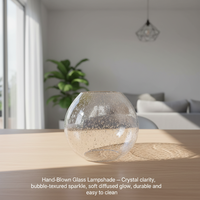 Abat-jour en verre bulle fait main personnalisable, accessoire d'éclairage, grande quantité disponible