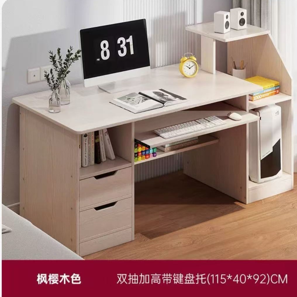 double-drawer storage keyboard-maple cherry wood-115 cm