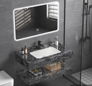 <span class=keywords><strong>Encimera</strong></span> de losa de roca Cerámica debajo del lavabo Baño Mueble de baño montado en la pared - Product Image 5