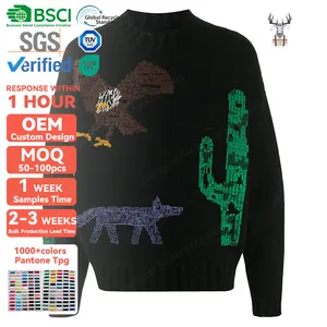 Nanteng Custom Manufacturer Crew Neck Knit Long Sleeve Cotton Design Men Sweater