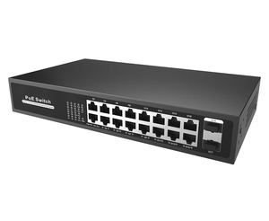 Switch de Fibra PoE No Administrado con 16 Puertos 10/100/1000M + 2 Puertos SFP de Enlace Ascendente de 1000M con Certificación CCC, CE, FCC, RoHS - Product Image 3