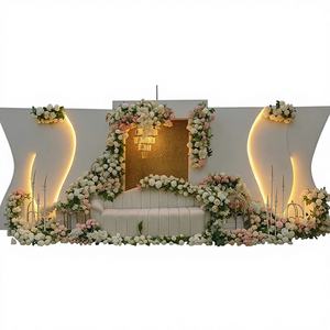 SMOOTH Wedding Backdrops Arch Photography Backdrop Led <b>Light</b> White Stage Square Acrylic Backdrop - Product Image 1