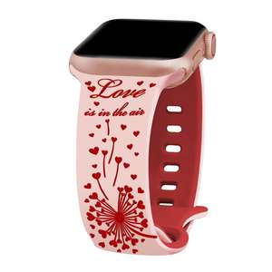 Correa de reloj de silicona con flor grabada de doble color para <span class=keywords><strong>Apple</strong></span> <span class=keywords><strong>Watch</strong></span> <span class=keywords><strong>8</strong></span> 7 6 5 4 3 2 1 SE Ultra - Product Image 4